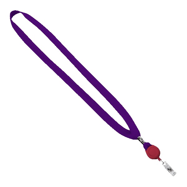 5/8" New Polyester "Shoelace" Lanyard with Retractable Badge Reel 1