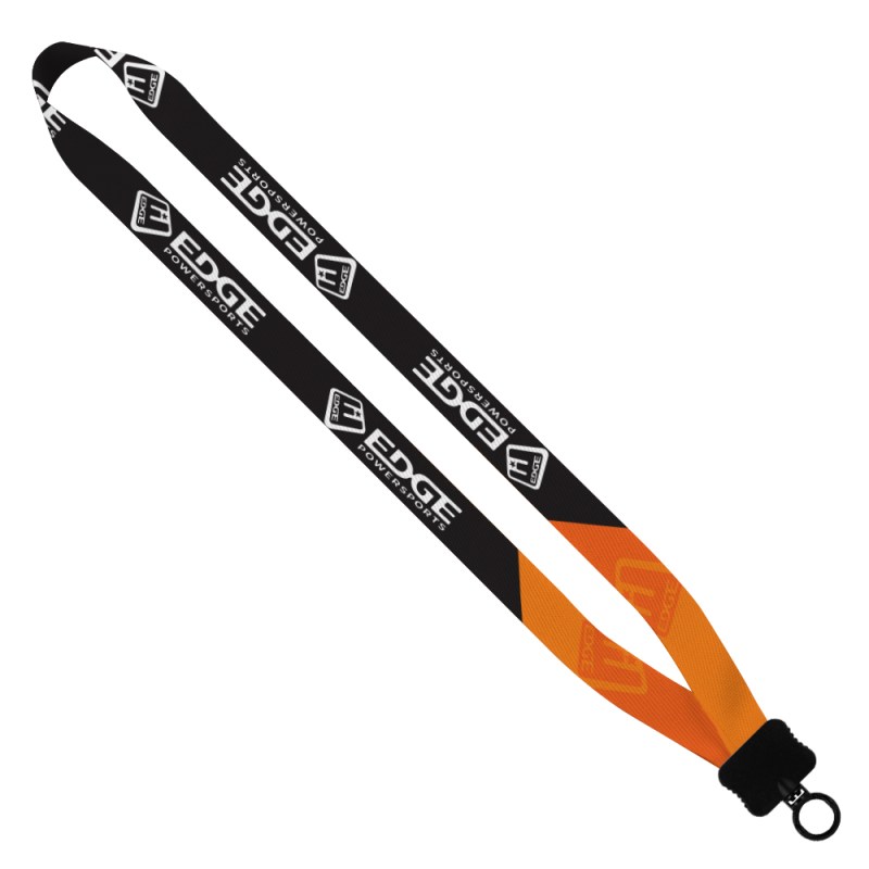 3/4" rPET Dye-Sublimated Waffle Weave Lanyard with Plastic Clamshell and O- 1 3/4" rPET Dye-Sublimated Waffle Weave Lanyard with Plastic Clamshell and O- 1