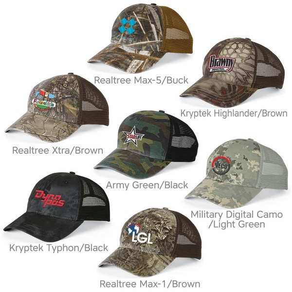 Richardson 111P Camo Washed Trucker Cap 1