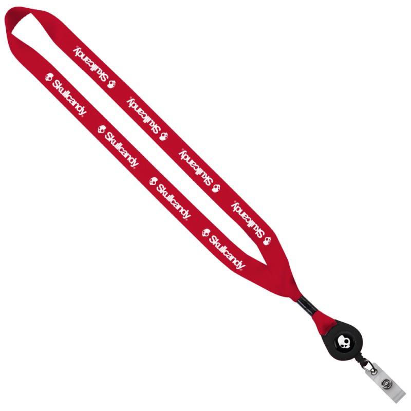 3/4" Polyester Lanyard with Metal Crimp & Retractable Badge Reel 1 3/4" Polyester Lanyard with Metal Crimp & Retractable Badge Reel 1