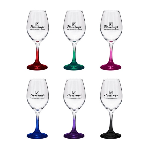 Chilled 10 oz Rioja White Wine Glasses with Color Bottom 1 Chilled 10 oz Rioja White Wine Glasses with Color Bottom 1