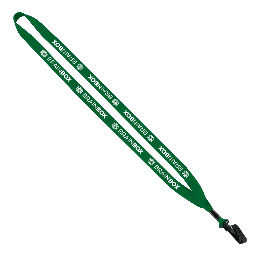 1/2" Polyester Lanyard with Plastic Bulldog Clip 1