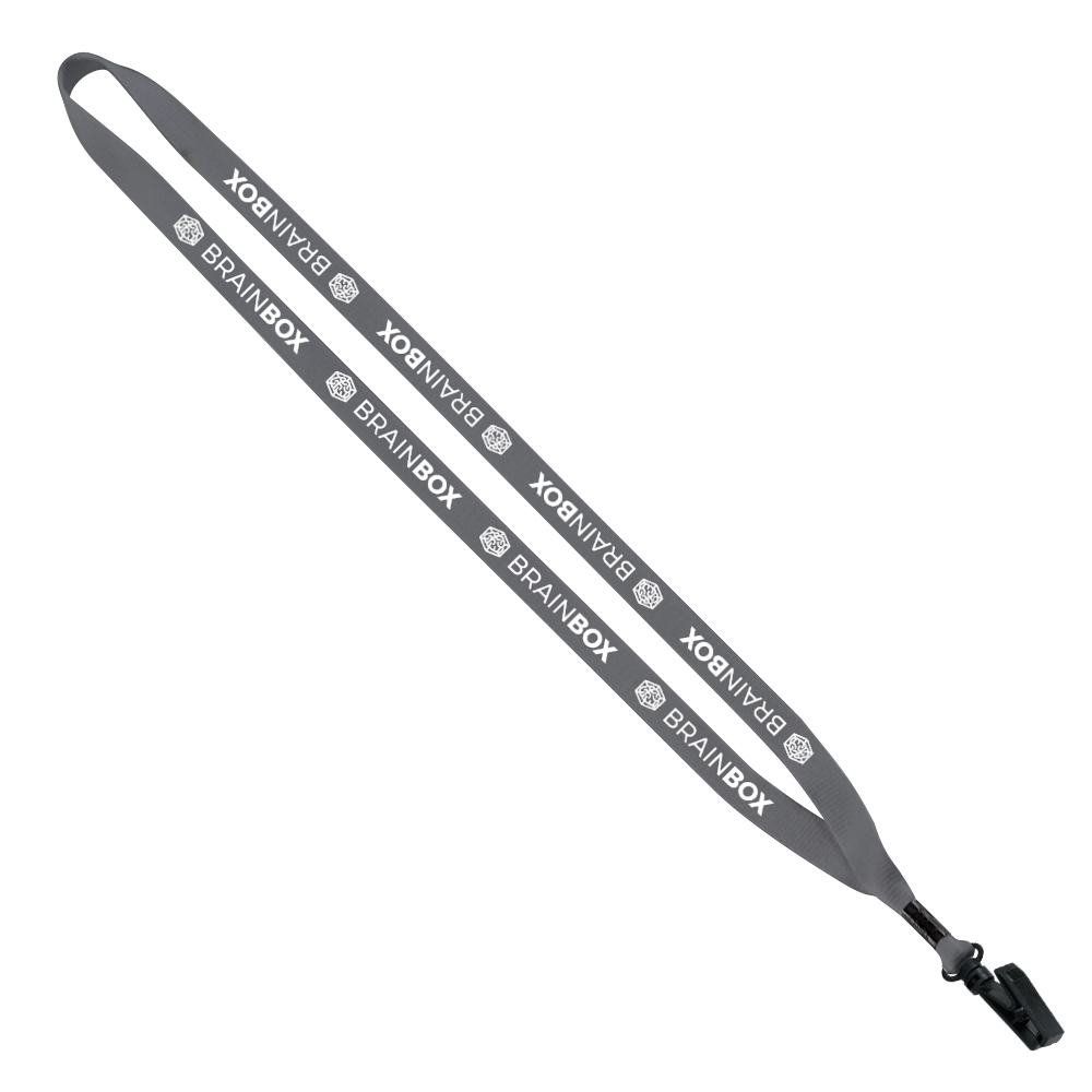 1/2" Polyester Lanyard with Plastic Bulldog Clip 1