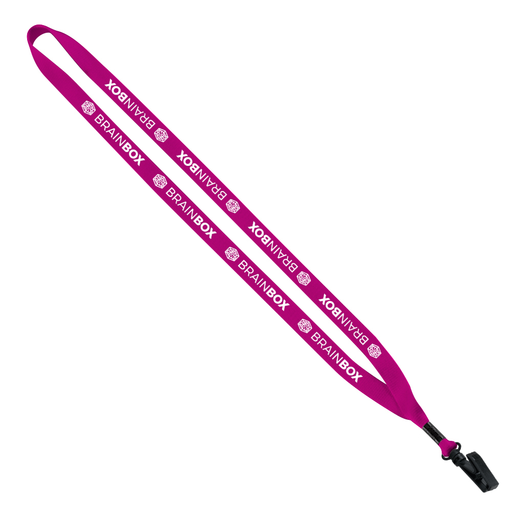 1/2" Polyester Lanyard with Plastic Bulldog Clip 1