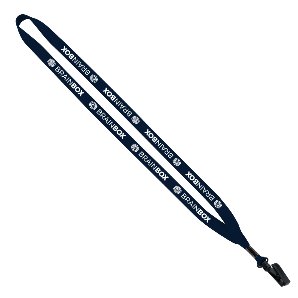 1/2" Polyester Lanyard with Plastic Bulldog Clip 1