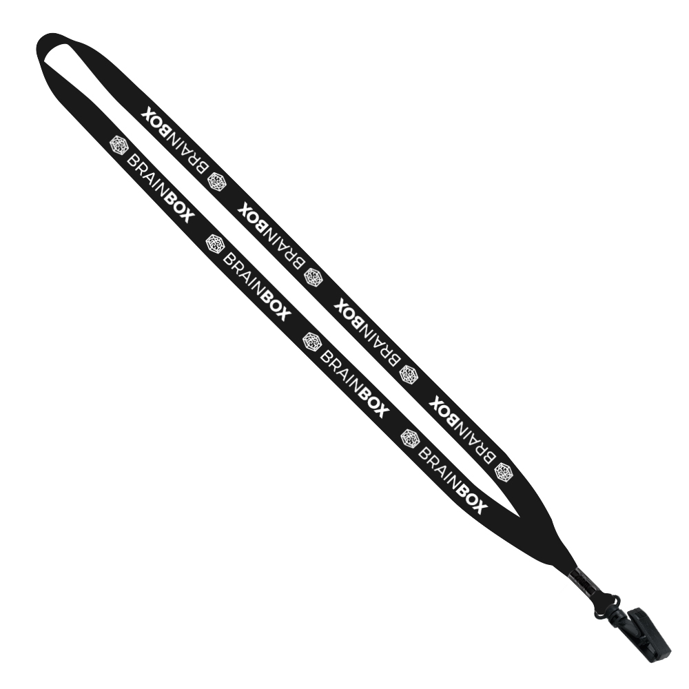 1/2" Polyester Lanyard with Plastic Bulldog Clip 1