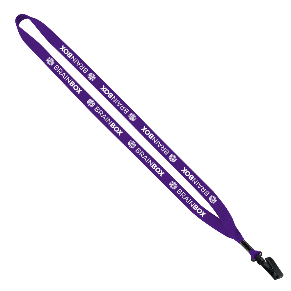 1/2" Polyester Lanyard with Plastic Bulldog Clip 1
