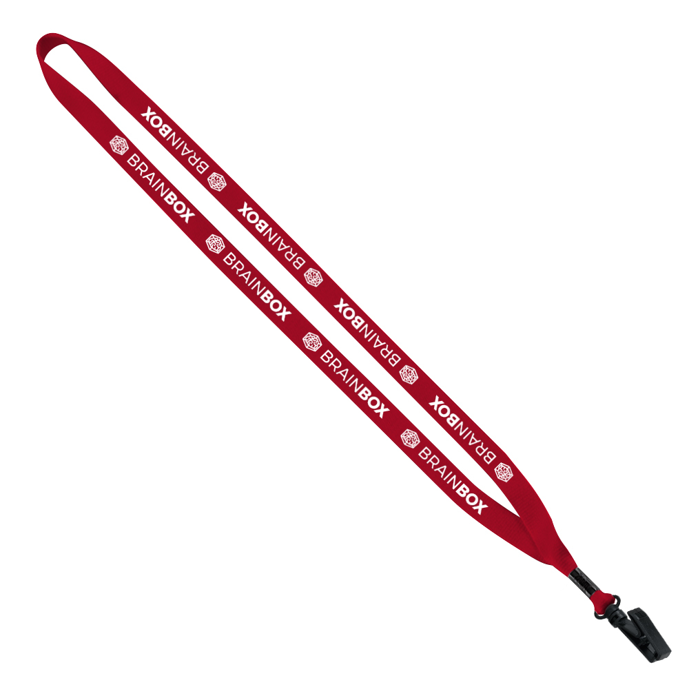 1/2" Polyester Lanyard with Plastic Bulldog Clip 1
