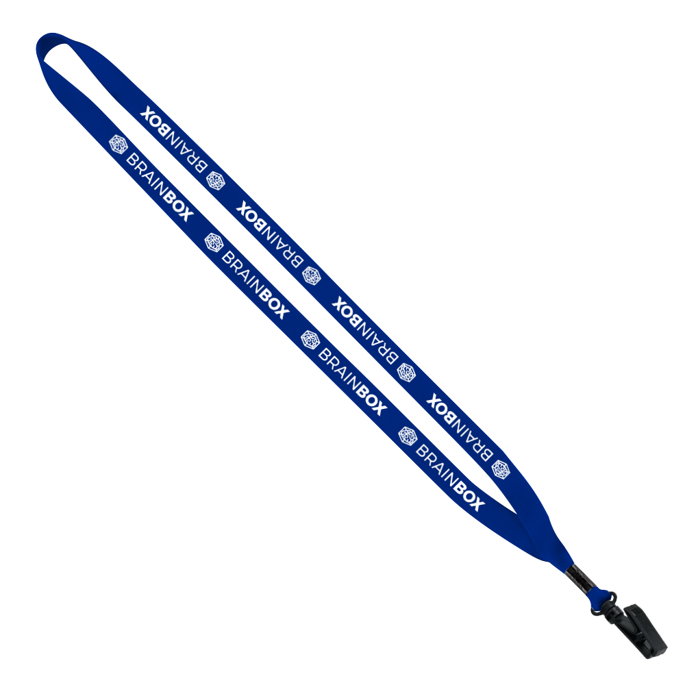 1/2" Polyester Lanyard with Plastic Bulldog Clip 1
