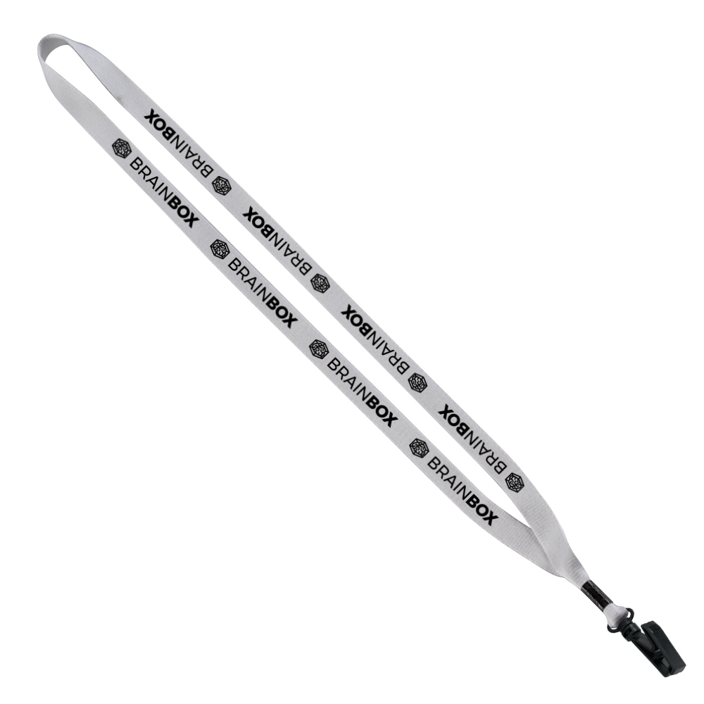 1/2" Polyester Lanyard with Plastic Bulldog Clip 1