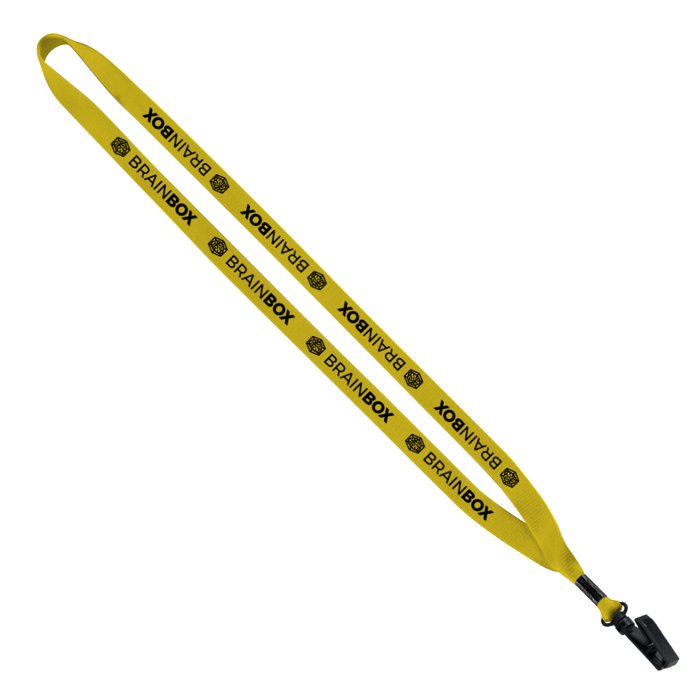 1/2" Polyester Lanyard with Plastic Bulldog Clip 1