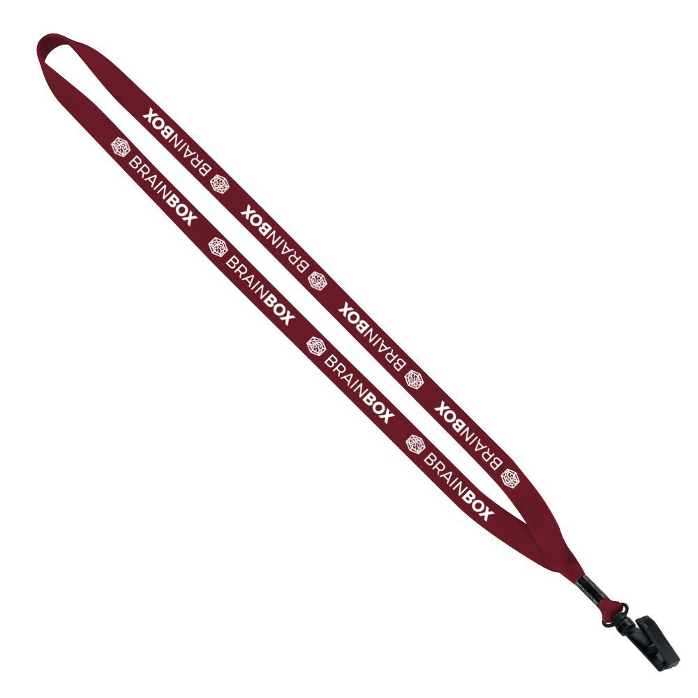 1/2" Polyester Lanyard with Plastic Bulldog Clip 1