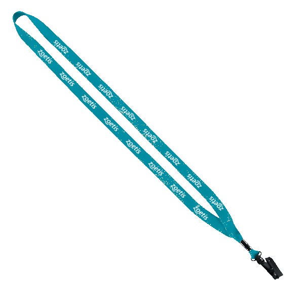 1/2" Polyester Lanyard with Plastic Bulldog Clip 1