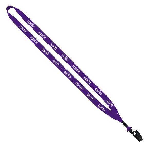 1/2" Polyester Lanyard with Plastic Bulldog Clip 1