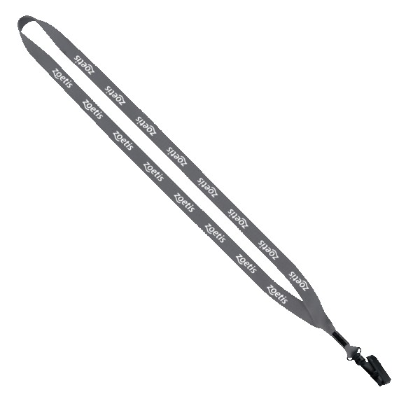 1/2" Polyester Lanyard with Plastic Bulldog Clip 1