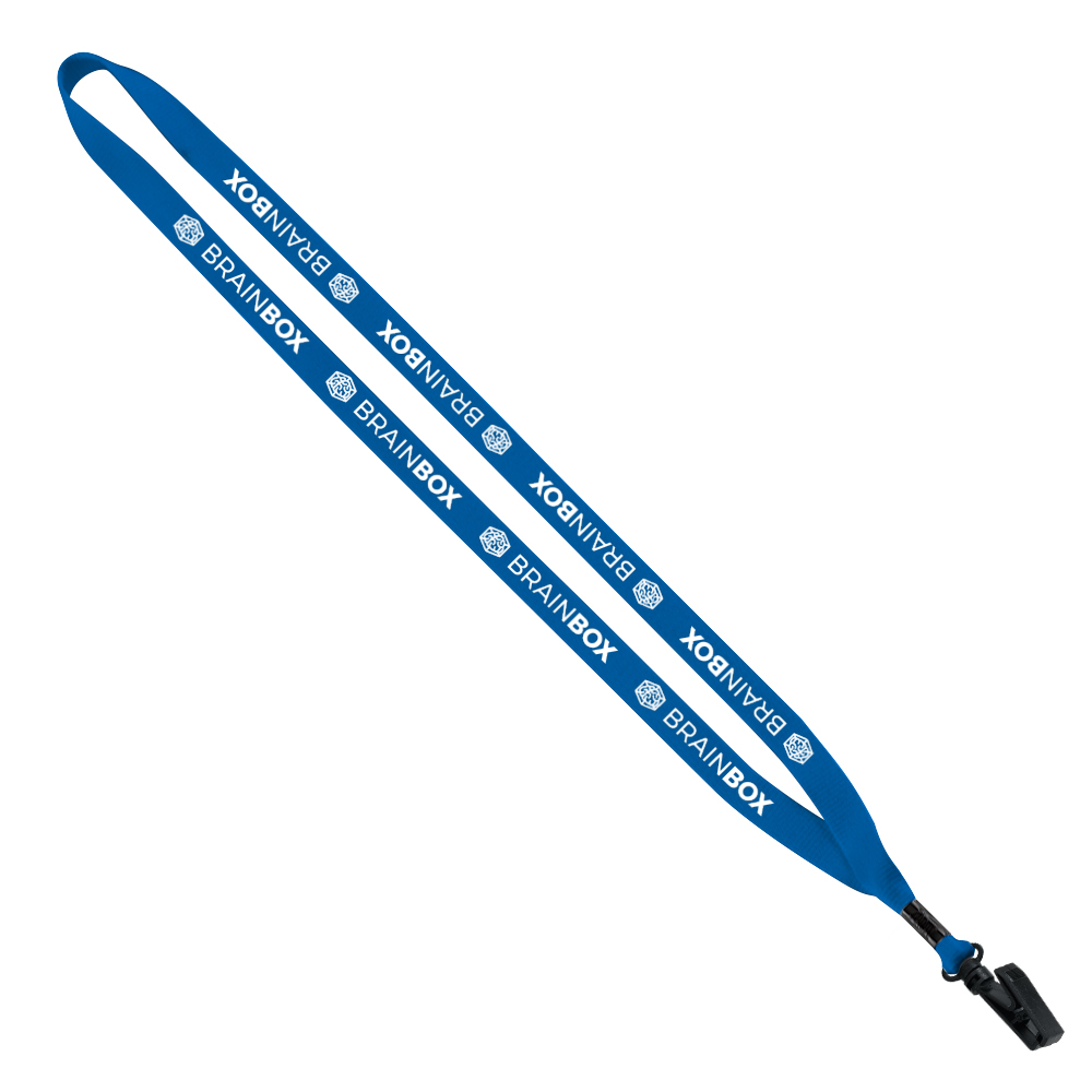 1/2" Polyester Lanyard with Plastic Bulldog Clip 1