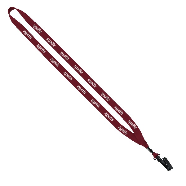1/2" Polyester Lanyard with Plastic Bulldog Clip 1