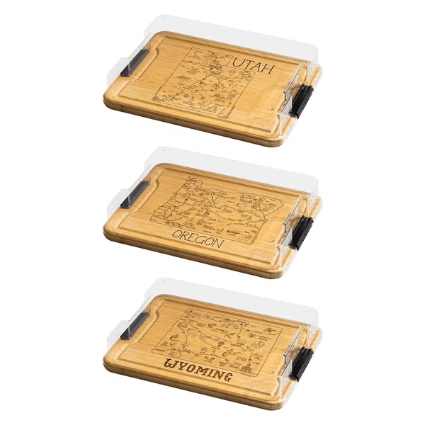 Flip Serve & Store Board - Rectangle with State Engraving 1 Flip Serve & Store Board - Rectangle with State Engraving 1