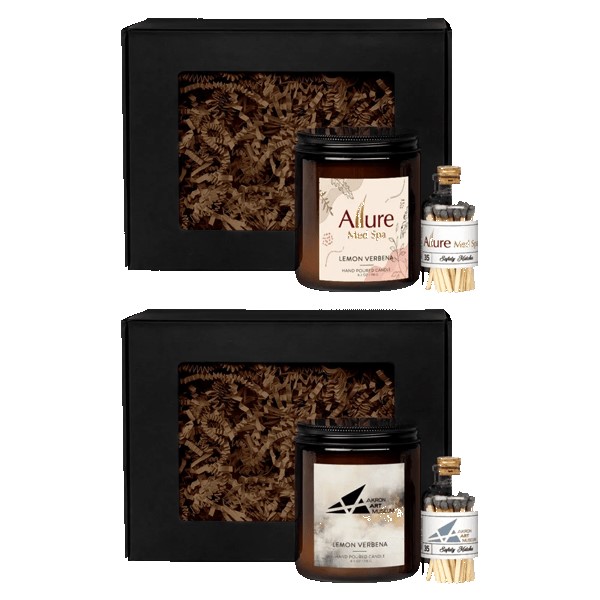Amber 8oz Candle with Matches Set 1 Amber 8oz Candle with Matches Set 1