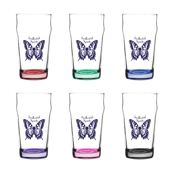 Porter 16 oz Nonic Beer Glass with Color Bottom 1 Porter 16 oz Nonic Beer Glass with Color Bottom 1