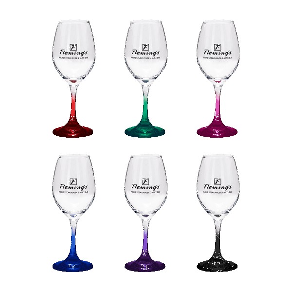 Chilled 10 oz Rioja White Wine Glasses with Color Bottom 1 Chilled 10 oz Rioja White Wine Glasses with Color Bottom 1