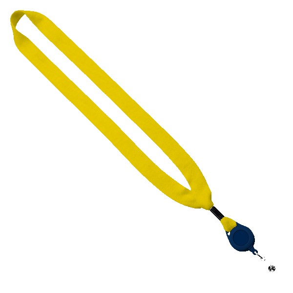 3/4" Cotton Lanyard with Metal Crimp & Retractable Badge Reel 1