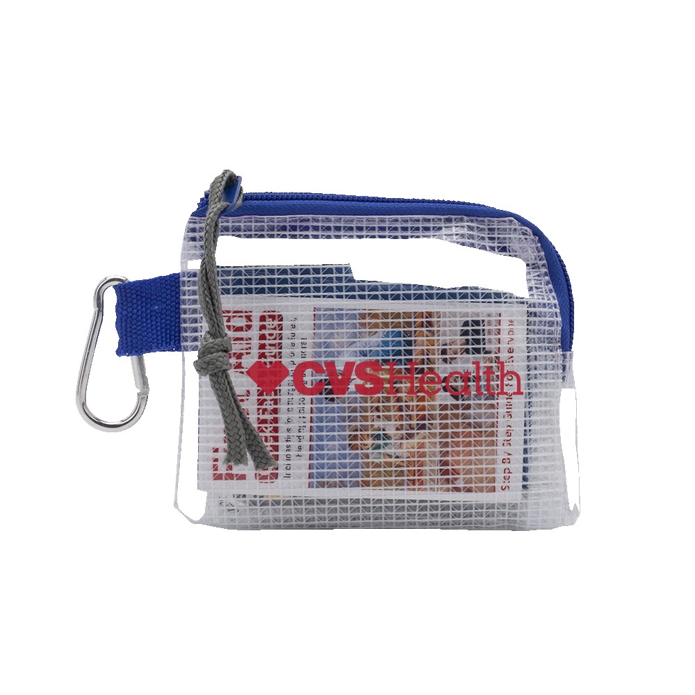 First Aid Kit in a Zippered Clear Nylon Bag 1