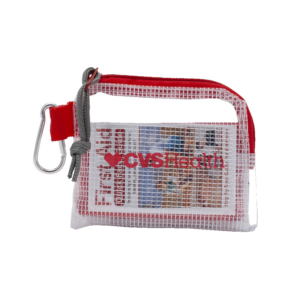 First Aid Kit in a Zippered Clear Nylon Bag 1