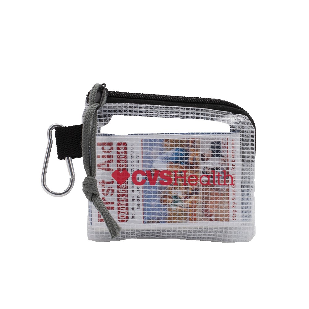 First Aid Kit in a Zippered Clear Nylon Bag 1