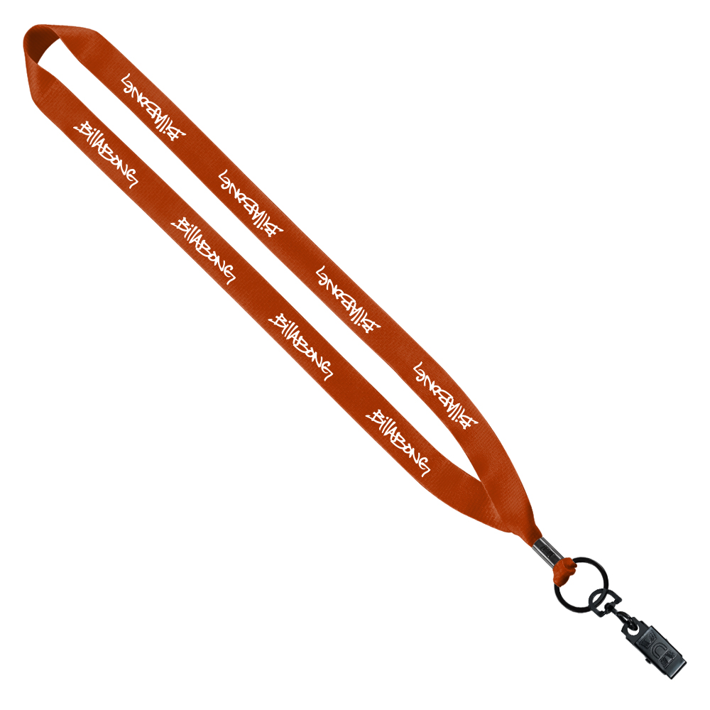 3/4" Polyester Lanyard with Metal Crimp & Bulldog Clip 1