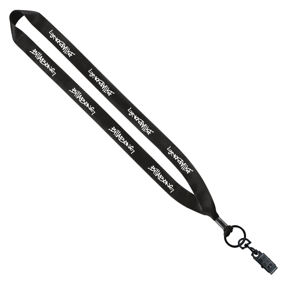 3/4" Polyester Lanyard with Metal Crimp & Bulldog Clip 1