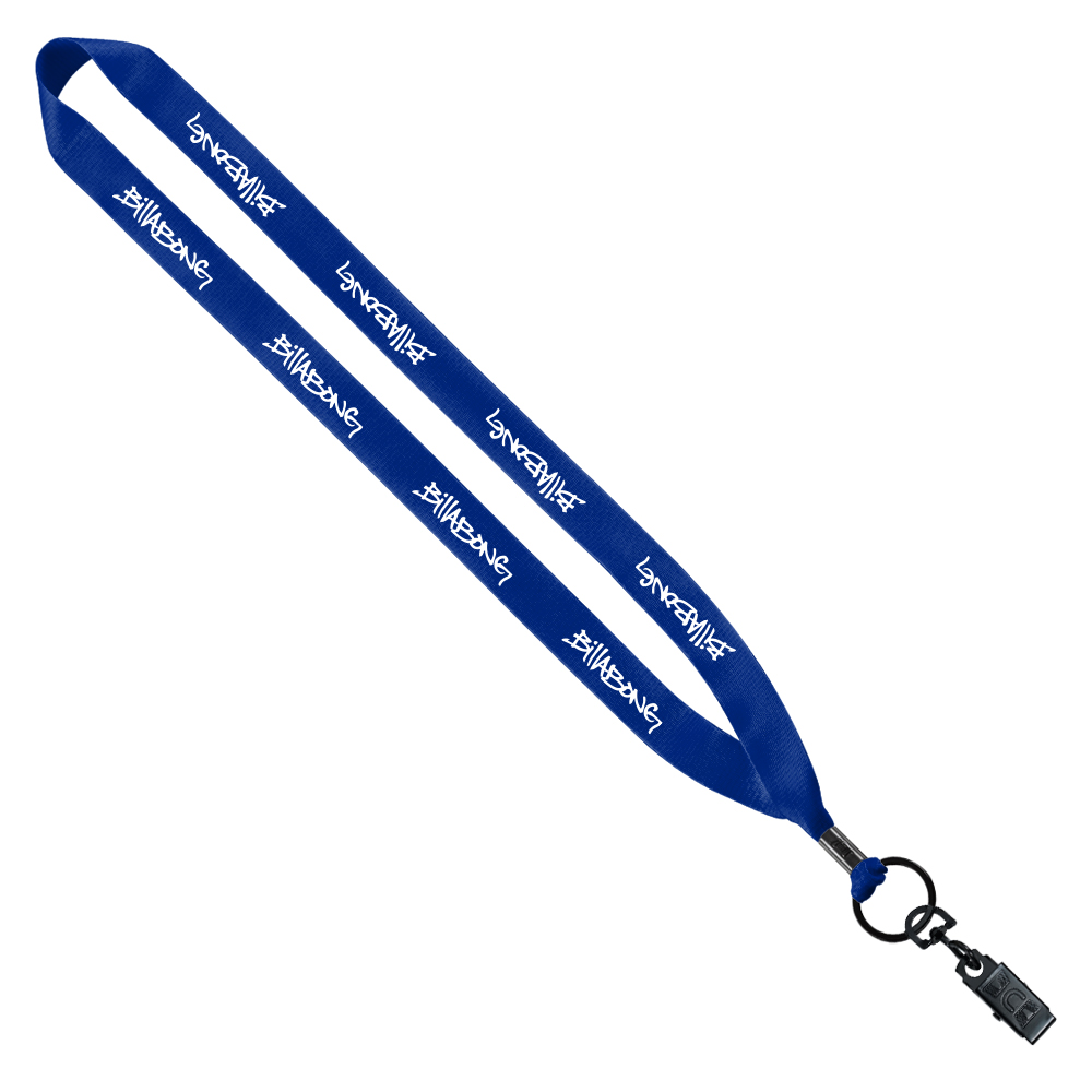 3/4" Polyester Lanyard with Metal Crimp & Bulldog Clip 1