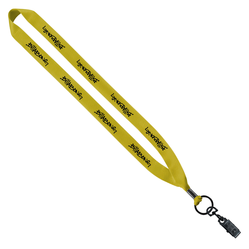 3/4" Polyester Lanyard with Metal Crimp & Bulldog Clip 1
