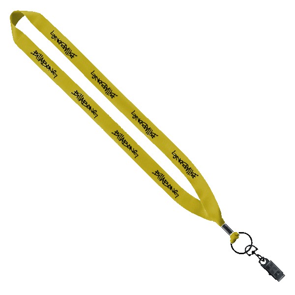 3/4" Polyester Lanyard with Metal Crimp & Bulldog Clip 1