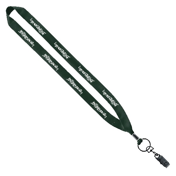 3/4" Polyester Lanyard with Metal Crimp & Bulldog Clip 1