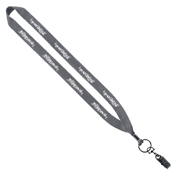 3/4" Polyester Lanyard with Metal Crimp & Bulldog Clip 1