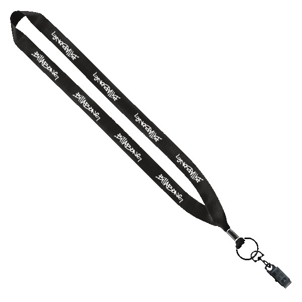 3/4" Polyester Lanyard with Metal Crimp & Bulldog Clip 1