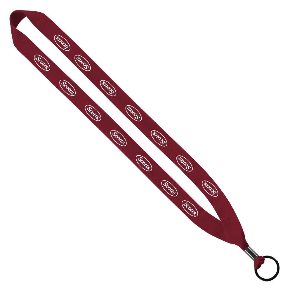 3/4" Polyester Lanyard with Metal Crimp & Split-Ring 1