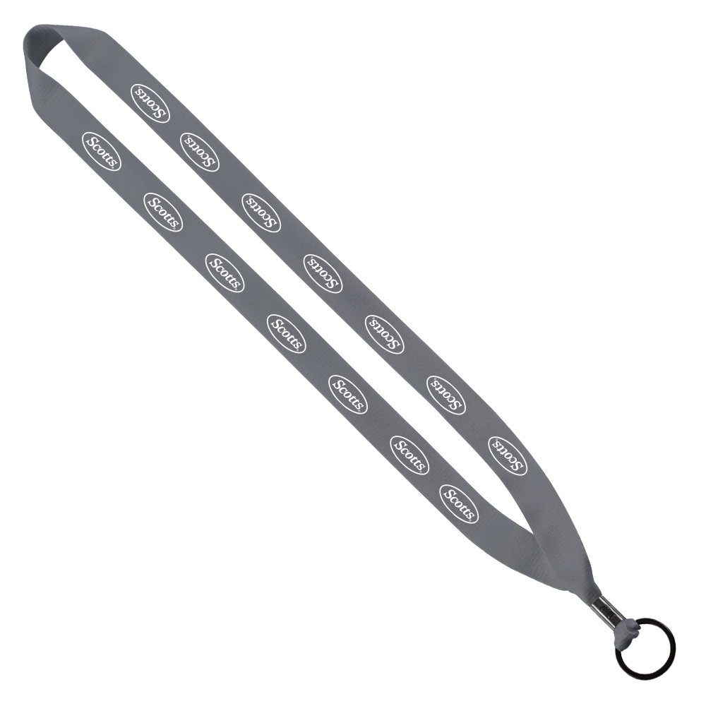3/4" Polyester Lanyard with Metal Crimp & Split-Ring 1