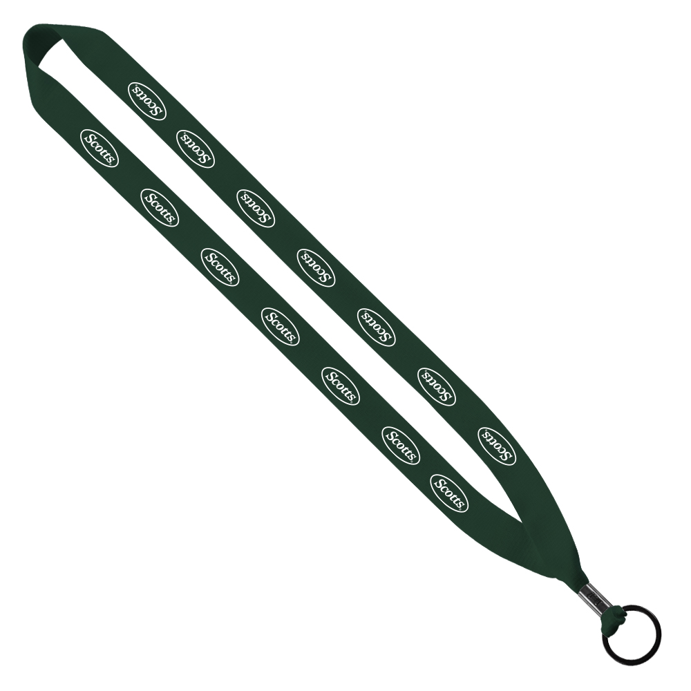 3/4" Polyester Lanyard with Metal Crimp & Split-Ring 1
