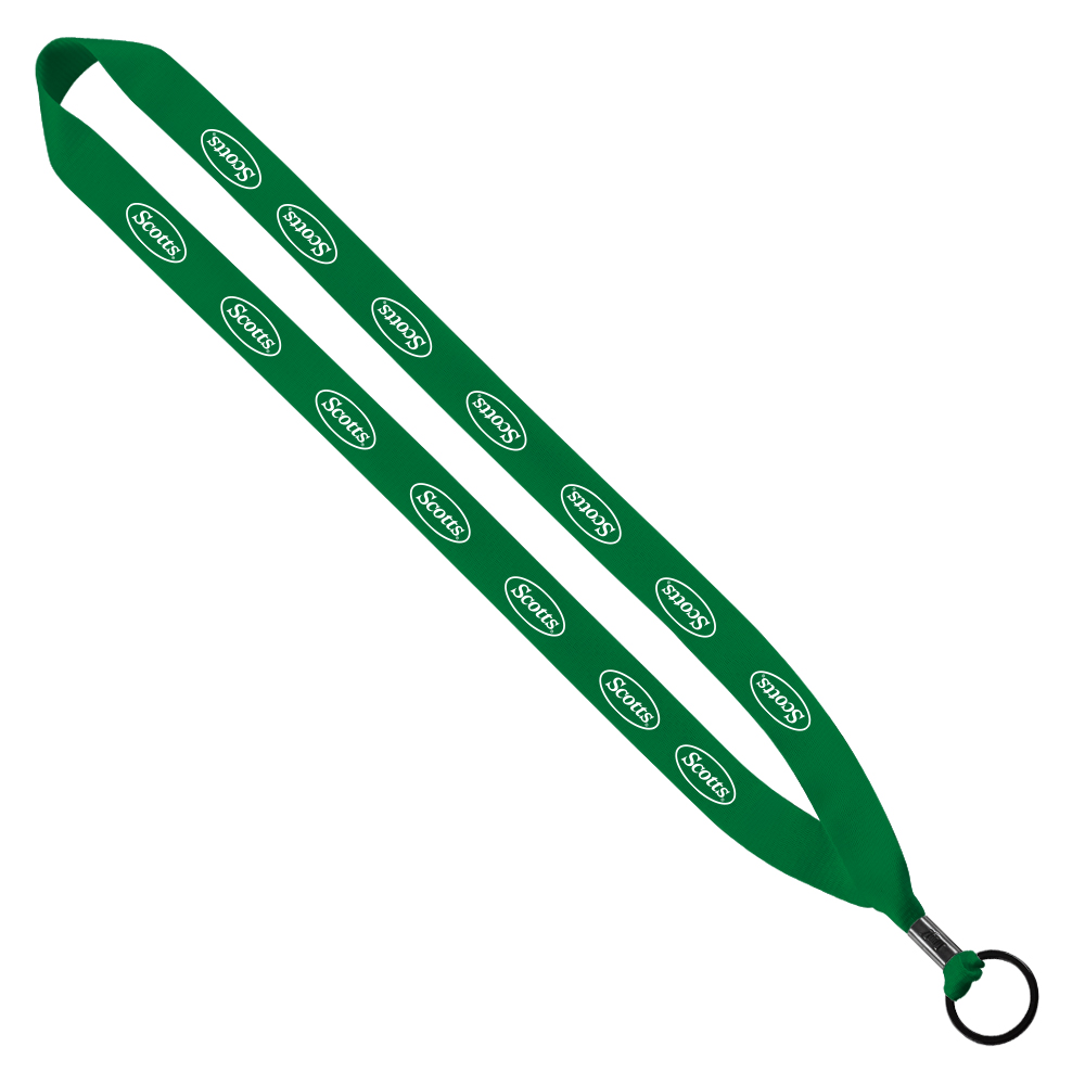 3/4" Polyester Lanyard with Metal Crimp & Split-Ring 1
