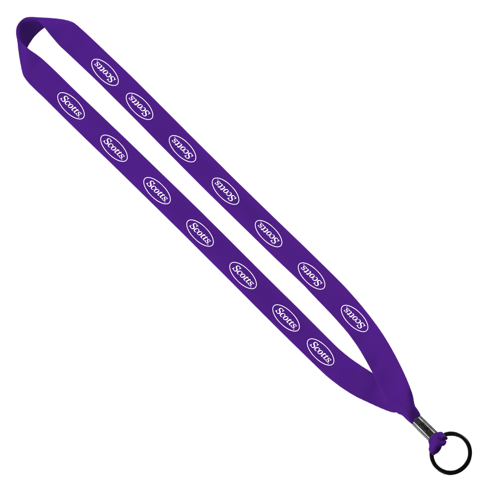 3/4" Polyester Lanyard with Metal Crimp & Split-Ring 1