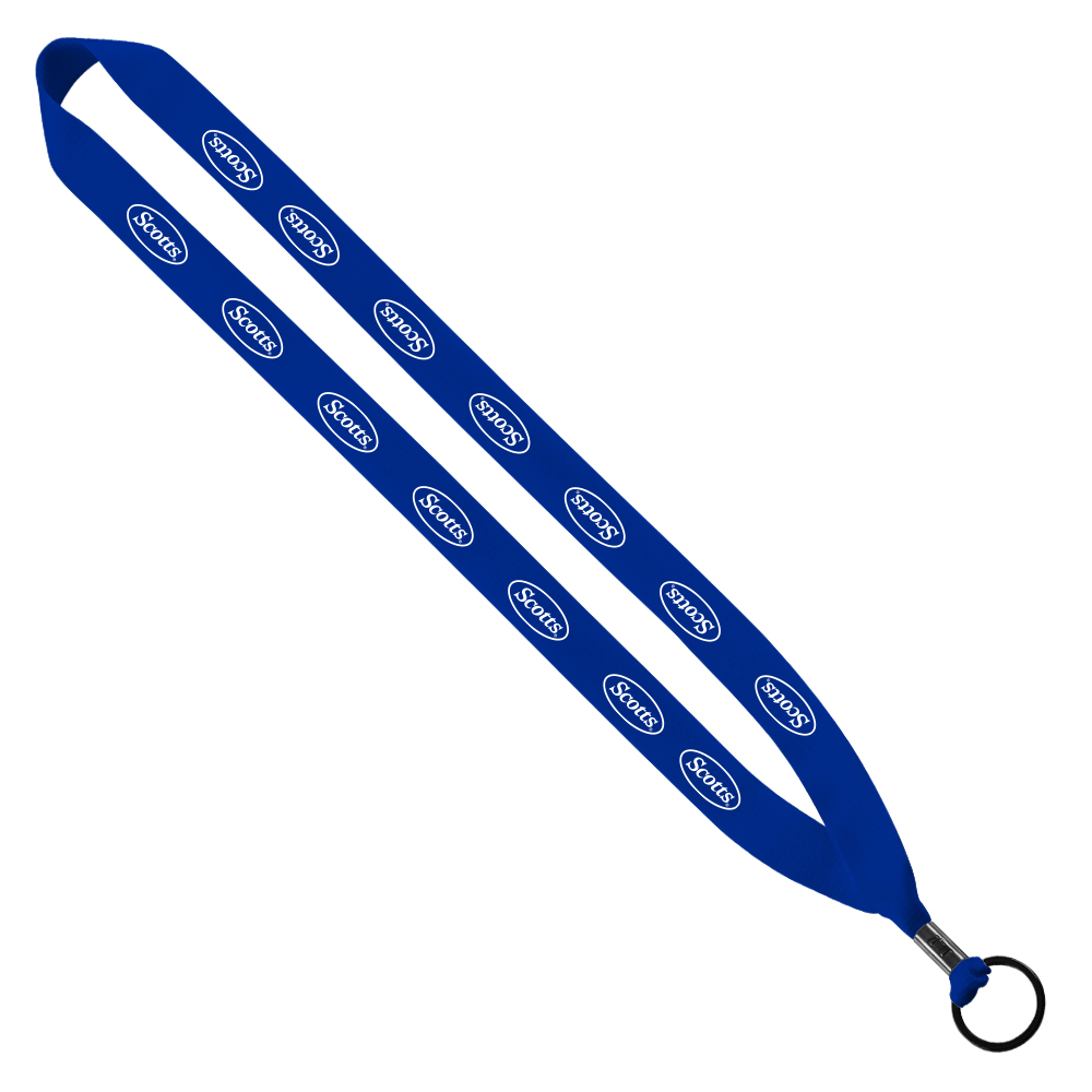 3/4" Polyester Lanyard with Metal Crimp & Split-Ring 1