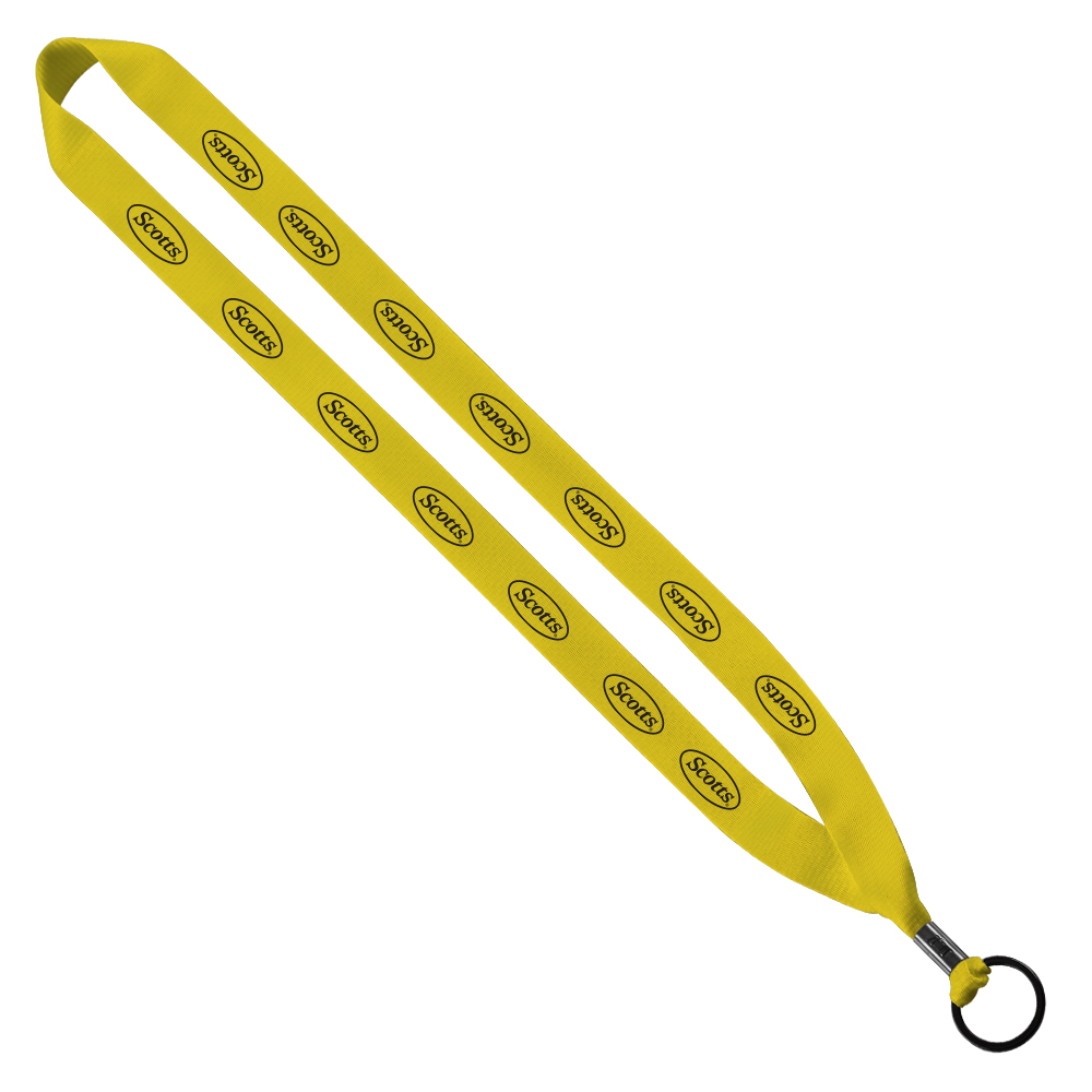 3/4" Polyester Lanyard with Metal Crimp & Split-Ring 1