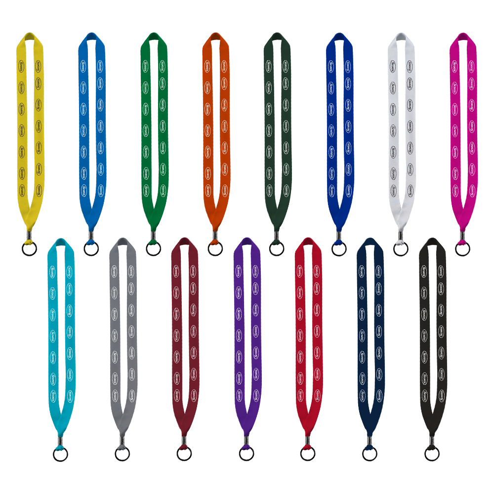 3/4" Polyester Lanyard with Metal Crimp & Split-Ring 1
