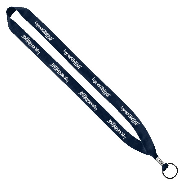 3/4" Polyester Lanyard with Metal Crimp & Split-Ring 1