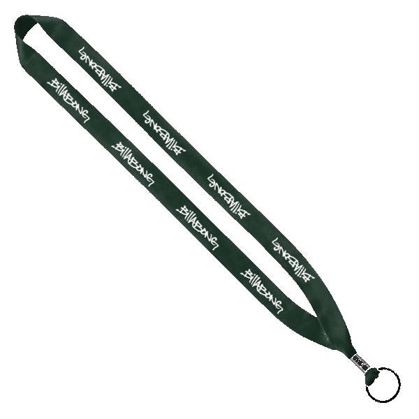 3/4" Polyester Lanyard with Metal Crimp & Split-Ring 1