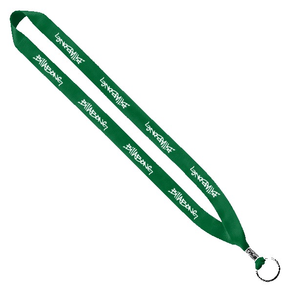 3/4" Polyester Lanyard with Metal Crimp & Split-Ring 1