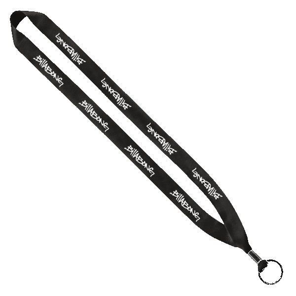 3/4" Polyester Lanyard with Metal Crimp & Split-Ring 1