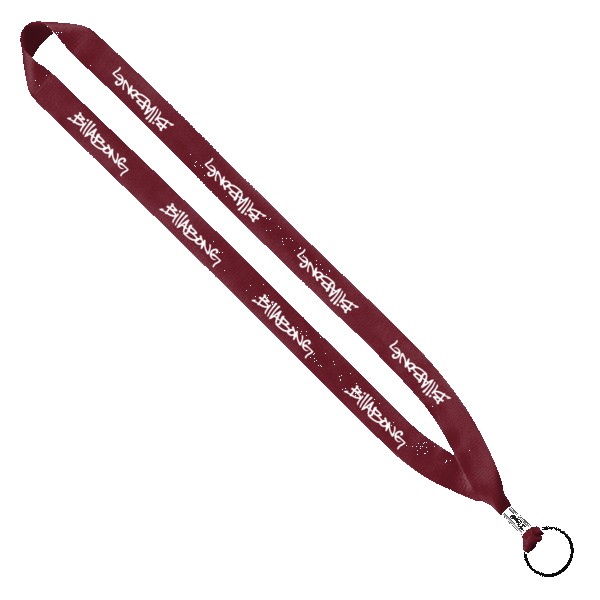 3/4" Polyester Lanyard with Metal Crimp & Split-Ring 1